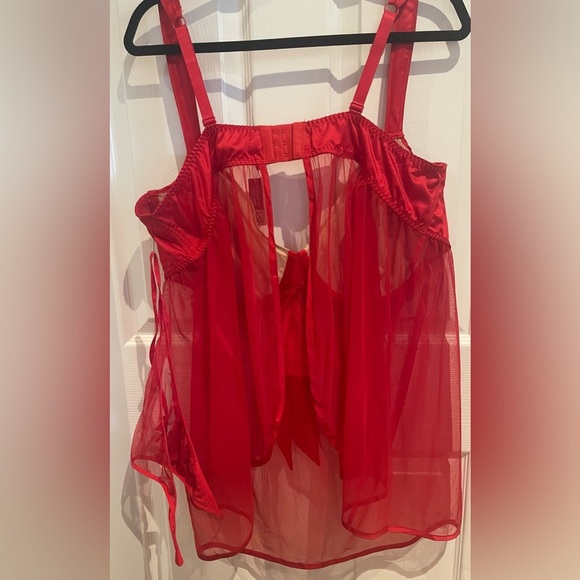 Adore Me Women's Besima Babydoll Lingerie Set True Red Women's 3X NWT - Picture 5 of 8